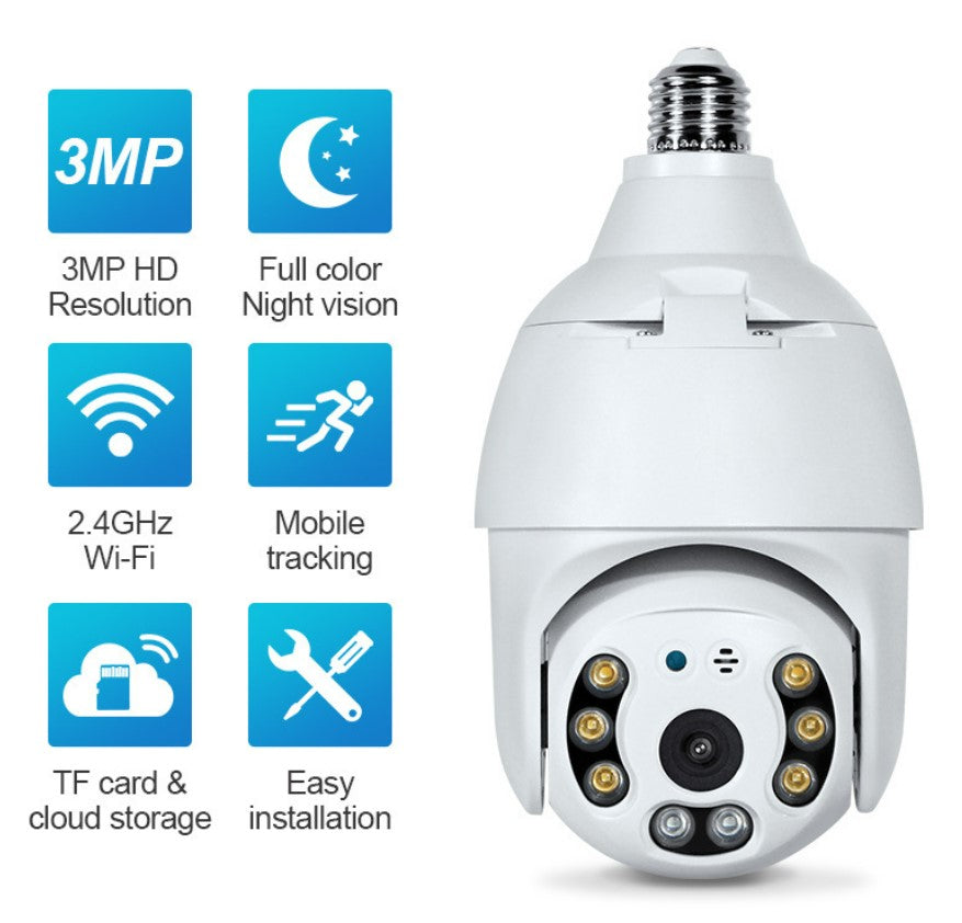 3mp Tuya Smart Wide Wifi Indoor Lamp Head Surveillance Camera_1